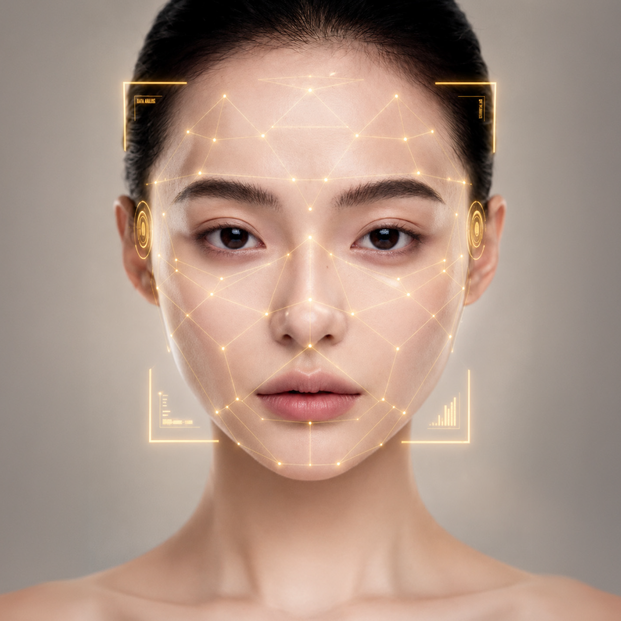 Asian professional woman with a natural, radiant complexion for a preliminary facial assessment